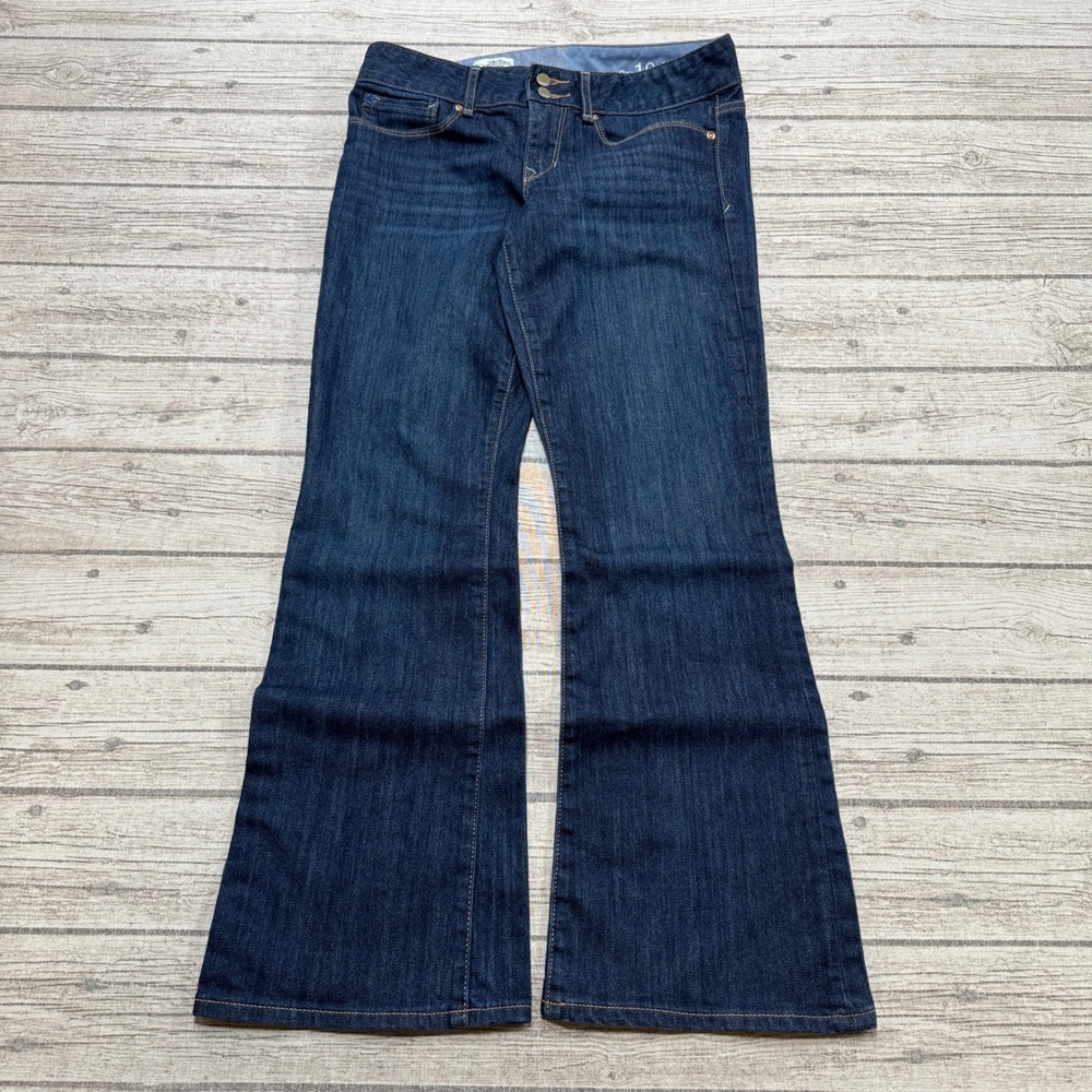 Y2K Perfect Bootcut Jeans Women's 28/6 Blue Dark Wash Denim Relaxed Fit Mid Rise